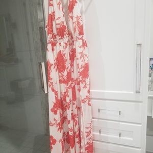 Floral maxi dress halter